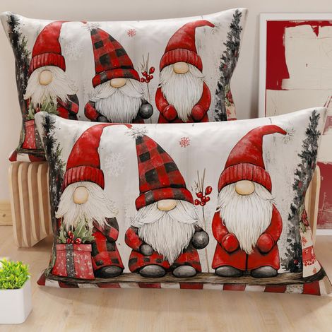 Paire de Housses de Coussin en Microfibre 30x50 cm, Coussins Décoratifs de Noël pour Chambre, Canapé, Salon, Lot de 2 Housses de Coussin, Taie d'oreiller de Noël 5