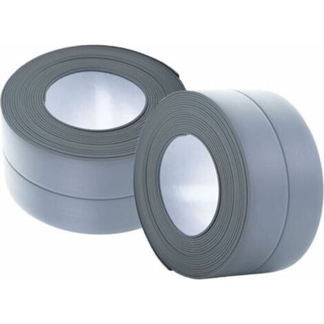 Plinthe souple - bande d'extrémité 22 mm 6 mètres pour cuisine et salle de bain, bande d'étanchéité autocollante, bande pliable flexible, bande d'étanchéité pour joints, anthracite (gris)