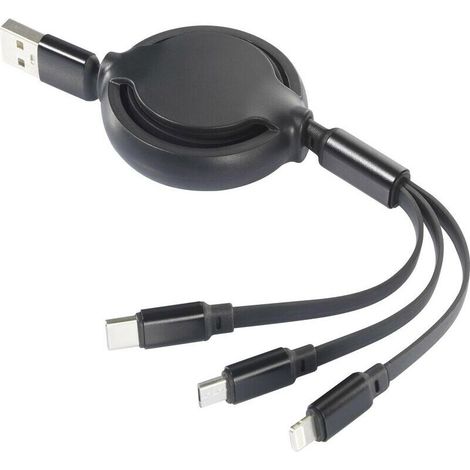 Câble de charge USB 2.0 flexible 1 m noir-chrome RF-5800360 R779672 (1/4)