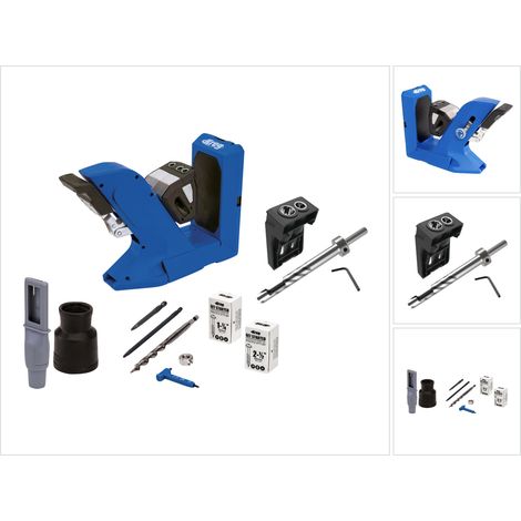 KREG Pocket Hole Jig 720 Taschenloch Bohrschablone ( KPHJ720 ) + Dübel Bohrschablone + Stufenbohrer + Bit + Schrauben