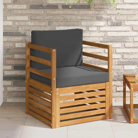 Outdoor-Sofagarnitur Massives Akazienholz und Polyester Natur