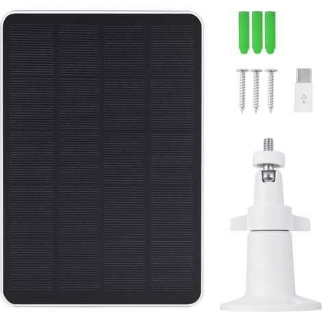 Panneau solaire 4W pour Eufy Eufycam 2/2 Pro/2C/2C Pro/E, support mural, câble d'alimentation de 3 m (blanc), 1 pièce (1/4)