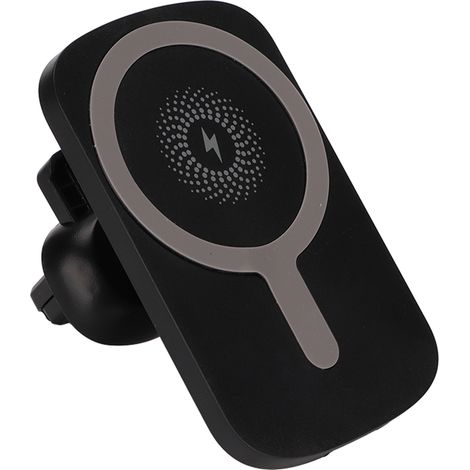 Magnetisches kabelloses Autoladegerät, einfach zu installieren und zu bedienen. Hochstabile kabellose Autohalterung aus ABS mit Befestigung für 12- und 13-Zoll-iPhones (schwarz). (1/5)