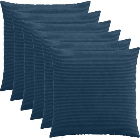 Housse de coussin 6 pcs HEERLEN Bleu marine 65 x 65 cm vidaXL