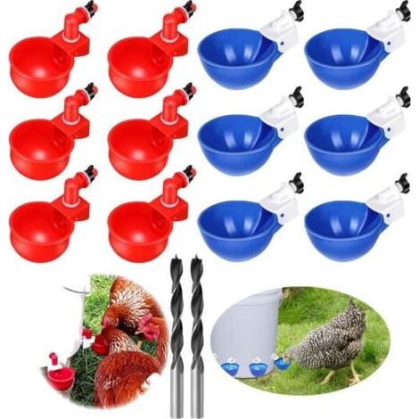 12 pcs Abreuvoir Poules Automatique DIY Abreuvoir Poules Kit avec 1 Foret, Abreuvoir Volaille pour l\'eau de Boisson des Poulets, Canards, oies et Autres volaillesAbreuvoir et mangeoire pour basse-cou (1/5)