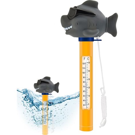 Thermomètre de piscine flottant amusant avec cordon Thermomètre de piscine incassable, flottant pour aquarium, piscine, spa (1/5)