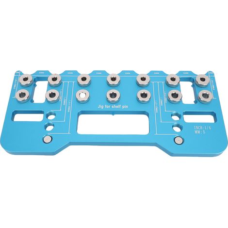 Gabarit de perçage pour poignées d'étagère, espacement des trous pour poignées 64, 128 et 192 mm, en alliage d'aluminium, réglable, pour le travail du bois (1/5)
