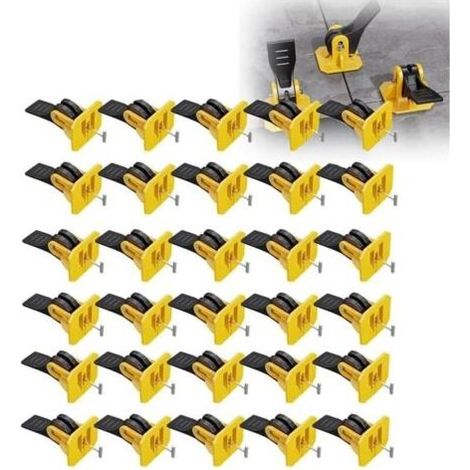Pair Lntyq 50 pièces Système de Mise à Niveau des Carreaux, Tile Leveling System, Cales de carrelage, Croix de joint 2mm, kit de niveleur de carreaux réutilisable, Outil de carreleur pour murs et sols (1/5)