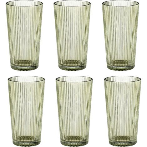 Mica Decorations verre à long drink Vert H14xl8xL8cm (1/5)