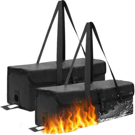2 pièces. Sacs de batterie pour vélo électrique, 49 x 16 x 16 cm, ignifuges jusqu'à 2300 °C, étanches, antidéflagrants, 6 couches ignifuges, housses de protection pour batterie de vélo électrique