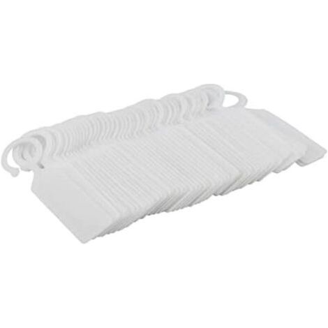 [JAMAIS UTILISÉ]Lot de 100 Etiquettes de Plantes, étiquettes à suspendre en plastique pour plantes - Réutilisables et imperméables - 11 x 2,4 cm - Blanc (1/4)