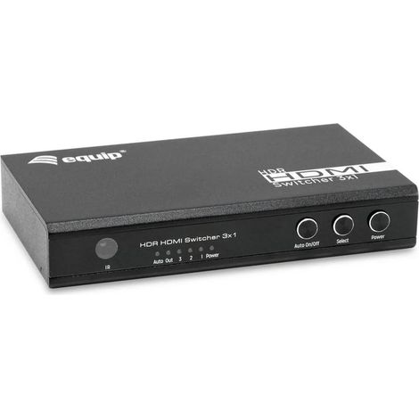 equip 332725 commutateur vidéo HDMI noir 4K