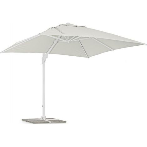 Regenschirm Eden mit Arm aus naturweißem Holz 3x3 m (1/5)