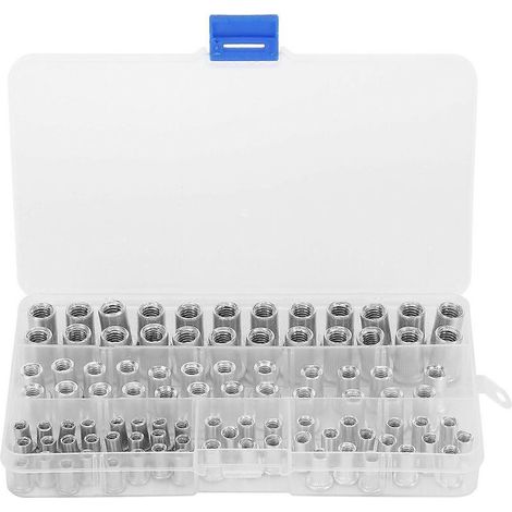 100 écrous à sertir M4 M5 M6 M8 en aluminium à tête plate - Outils de quincaillerie (1/4)