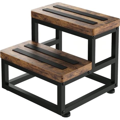 Escalera de tijera, superficie antideslizante, capacidad de carga de 227 kg (500 lb), color negro. (1/2)