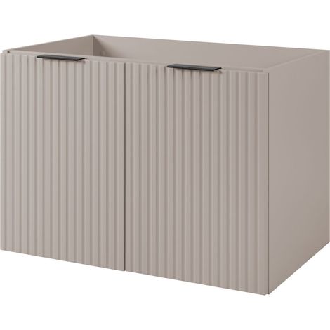Meuble de salle de bain, Chêne Craft + poignée dorée, 60 × 57 × 46 cm (1/4)