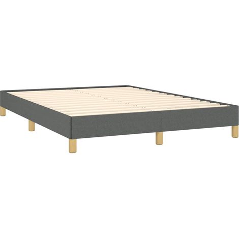 Bed Frame without Mattress Dark Grey 152x203 cm Queen Fabric vidaXL (1/5)
