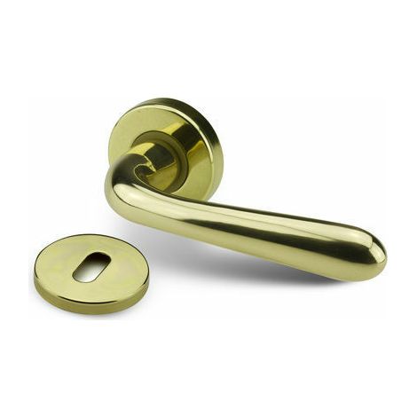Coppia di Maniglie Tonda Ottone per Porta Interna