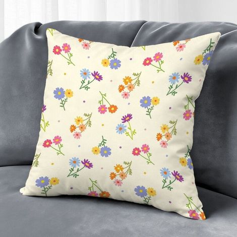 Housse de coussin floral décoratif, décoration maison style rustique,45×45cm (1/5)