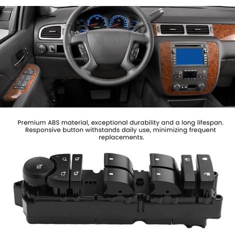 Interruttore principale di blocco alzacristalli e portiere lato guidatore 20835553 con comandi per specchietti retrovisori elettrici, compatibile con Chevrolet Cheyenne 2009-2013 (1/5)