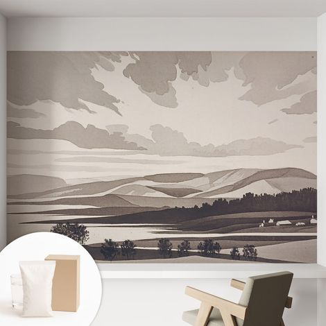 Papier peint avec colle pour décoration moderne de salon chambre à coucher cuisine et bureau Facile Paysage paisible 152x104 cm (1/5)