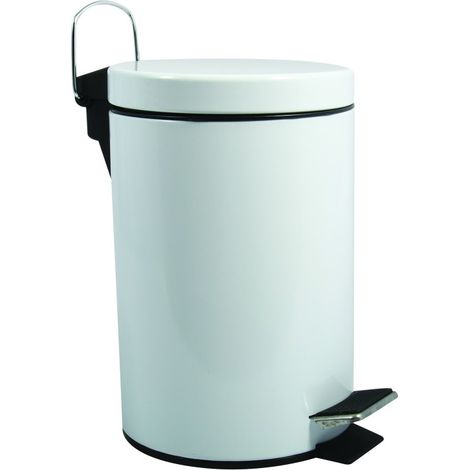 CUBO PEDAL METÁLICO BLANCO 3L