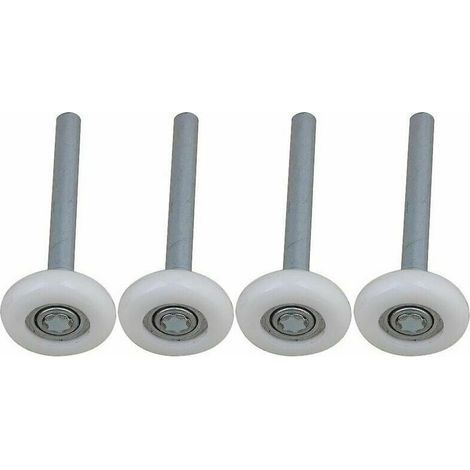 Lot de 4 roulettes de porte de garage en nylon à roulement à billes scellé avec tige de 115 mm (1/4)