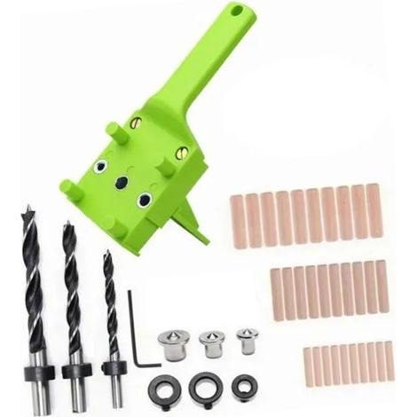 Lot de 41 pièces Gabarit de Perçage pour Cheville, Guide de Forage Manuel 6mm 8mm 10mm, Outil de Menuiserie pour Bois (1/5)