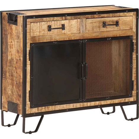 vidaXL Buffet 80x31x71 cm Bois de manguier massif brut (1/5)