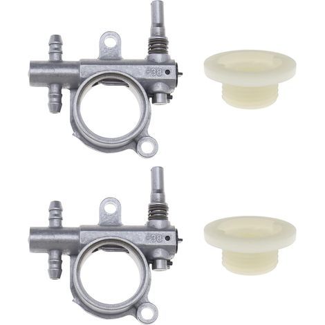 Lot de 2 pompes à huile pour tronçonneuse avec engrenage à vis sans fin compatible avec tronçonneuse 25 CC/38 CC 2500/3800 pièces de rechange pour outils électriques d'extérieur (1/5)