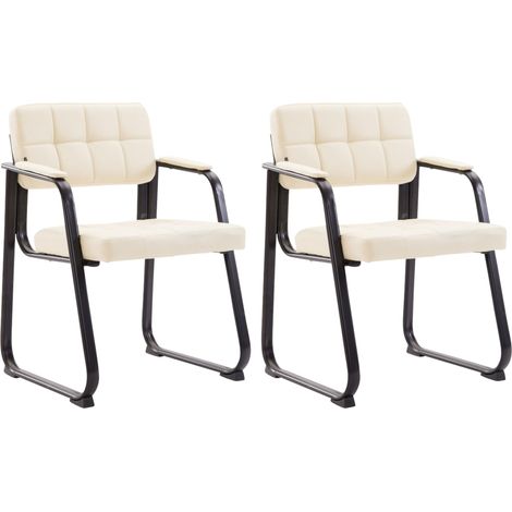 Set di 2 sedie per visitatori Canada B in finta pelle crema