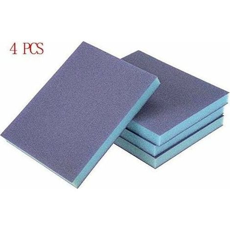 Paquete de 4 esponjas abrasivas para lijado húmedo y seco, grano 100, gris (1/5)