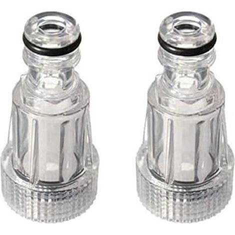 CSPARKV （3×3×6.4cm）Lot de 2 filtres à eau pour jardin, pompe de jardin et irrigation de jardin et maison – Entrée filetage intérieur 3/4" – Sortie 1/2" raccord de jardin – Raccord enfichable (1/3)