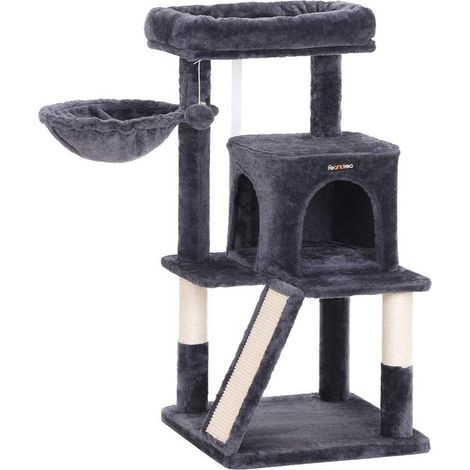 Rascador torre para gatos con plataforma alta 96 cm gris antracita 120001160 (1/2)