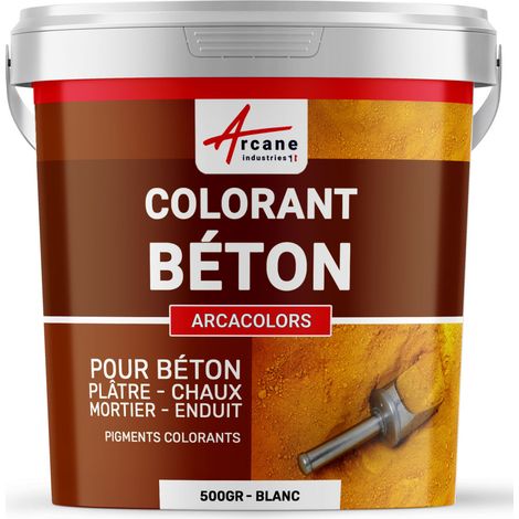 Arcane Industries – Pigment minéral blanc pour béton et chaux – Résistant aux UV et intempéries – Coloration homogène pour applications intérieures et extérieures