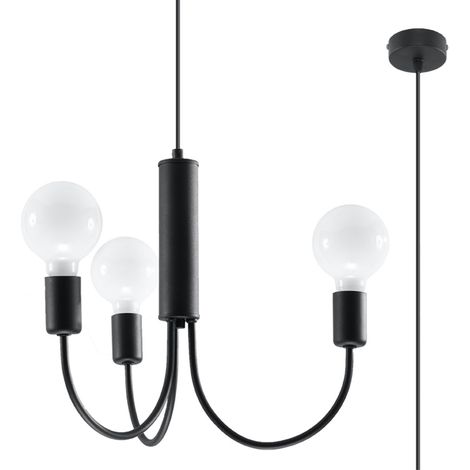 Lampada a sospensione Artemix 3 E27 nera lumilo 08.477.56 (1/5)