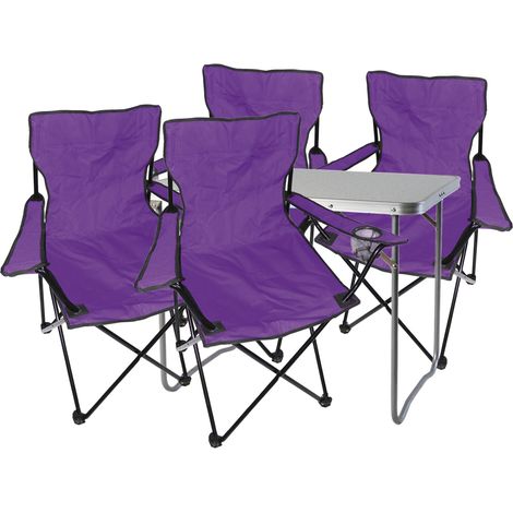 5-teiliges XL Campingmöbel Set lila-MMC330871+4xMPO2467 (1/5)