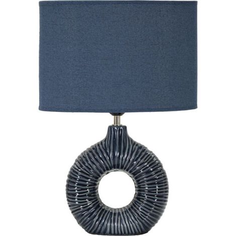 Lampe de table ACKERMAN bleue en polyester, 28,5 x 15 x 43 cm, lot de 1 (1/5)