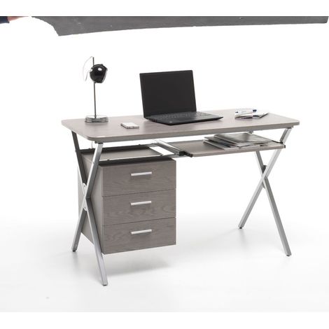 Scrivania porta pc mod. Folder colore grigio misura 120x60 cm piano in MDF