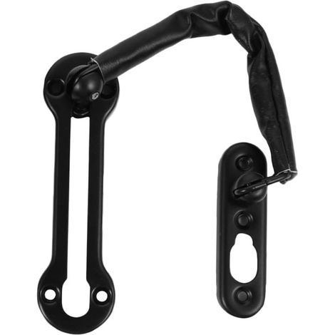 Cadena de seguridad para puerta, Acero inoxidable, Cadena antirrobo para puerta, Cierre de hebilla para puerta, apartamento u hotel, Negro (1/5)