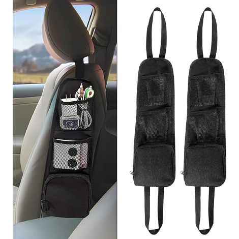 Organisateur Latéral de Siège,Sac Rangement Voiture Pliable,Sac à suspendre pour Voitures,Rangement Côté Voiture,Organisateur de Siège de Voiture pour Voiture et Camionst, Accessoires Auto,2 P (1/4)