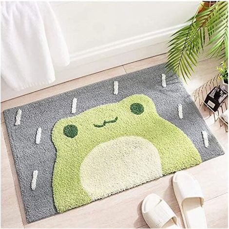 Bath Mat Absorbent Non-Slip Soft and Skin-Friendly Bathroom Mat Frog Pattern