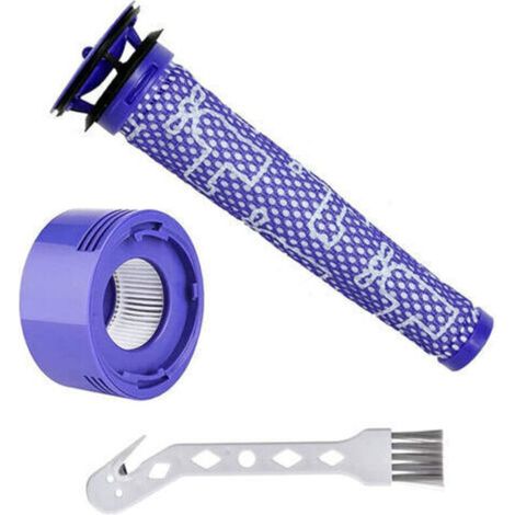 Filtri di ricambio per Dyson V7 V8, confezione da 3 filtri per aspirapolvere Dyson V7 V8: 1 post-filtro, 1 pre-filtro, 1 spazzola bianca.