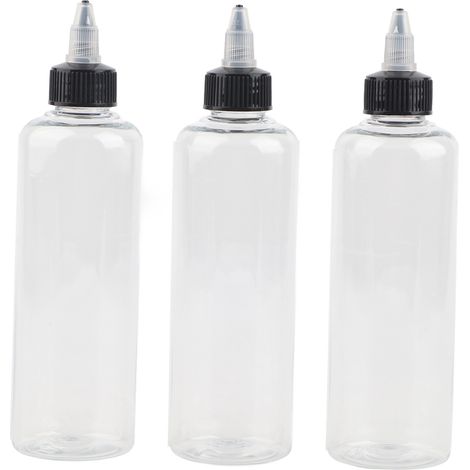3 flacons vides 250ml en plastique pour encre de tatouage, lot de 3 bouteilles transparentes à savon vert, fournitures de salon (1/5)