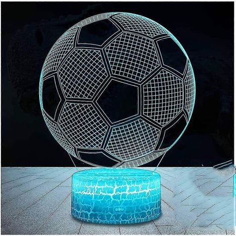 Lampe de football 3D, veilleuse LED Besrina, lampe illusion d'optique 7 couleurs, commande tactile USB, lampe de bureau optique, lampe de chevet pour enfants, cadeau de Noël. (1/5)