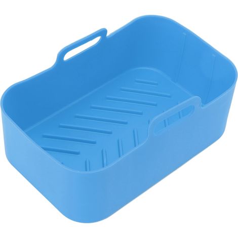 Ortviai Bac à friture rectangulaire en silicone pour Ninja DZ201 Foodi 8QT – Lot de 2, bleu, antiadhésif et résistant à 230 °C (1/4)