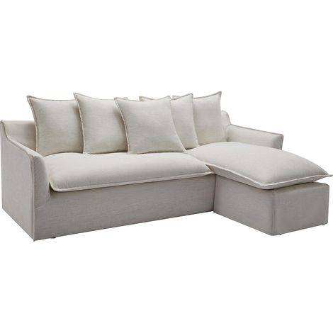 Divano angolare reversibile in Tessuto chiné Beige - PENIOLA della Maison Céphy