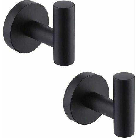 Porte-manteau en acier inoxydable SUS304 noir, porte-serviettes, lot de 2 – DELKEVIC