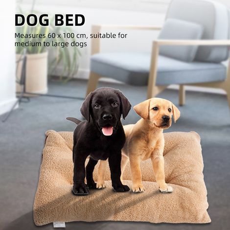 Coussin rembourré pour grands chiens, lit douillet et moelleux pour cage, lavable, 60 x 100 cm.