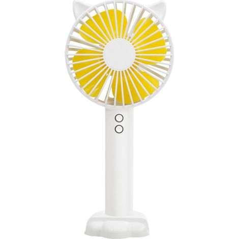 1 Mini ventilateur, rechargeable USB, silencieux, lampe d'ambiance, support téléphone, voyage (1/5)